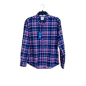 Natural Blue By Visitor Men's Navy Blue Flannel Shirt